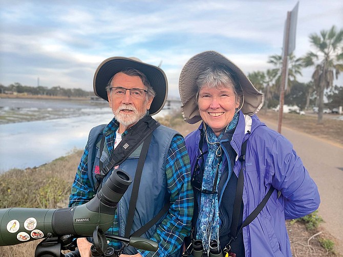 Larry Edwards and Janis Cadwallader at San Diego River Mouth at low tide.