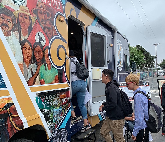 As part of the San Diego Storytelling Festival, hop on the Turning Wheel Bus and learn about he history of Chicano Park and Barrio Logan.