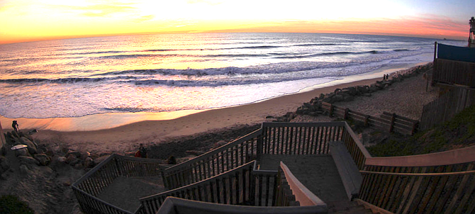 This stairway at South Oceanside's Cassidy Street leads to riprap, not beach.