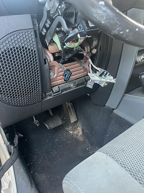 “I opened up the front door to find the steering wheel completely taken apart."