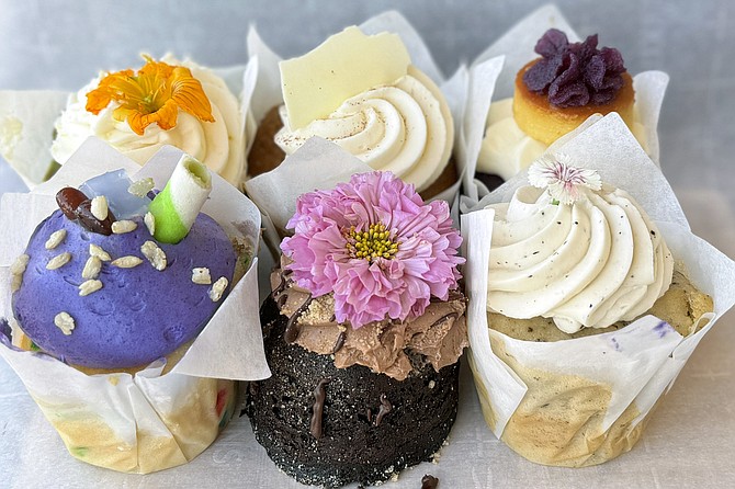 A sampling of deliciously artsy cupcakes from Flour Atelier