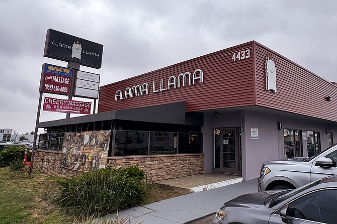 A big Peruvian restaurant sign on Convoy Street