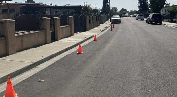 Laura from Mountain View posted photos of a neighbor hogging up three to four parking spots by putting up five orange cones.