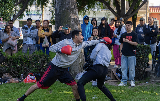 After a minute of exchanging blows, Tito’s opponent fell back and landed awkwardly.