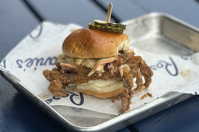 A Cajun soft shell crab slider