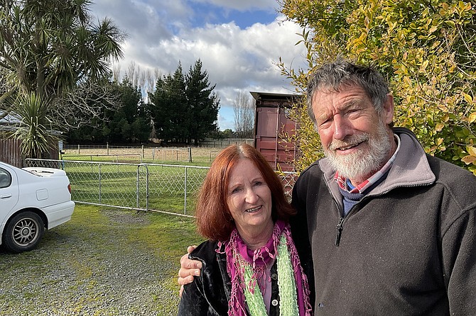 Peter King and Cecilia at their Christchurch farm.