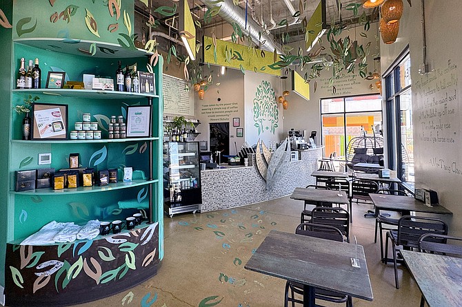 A coffee shop where people may gather and sip