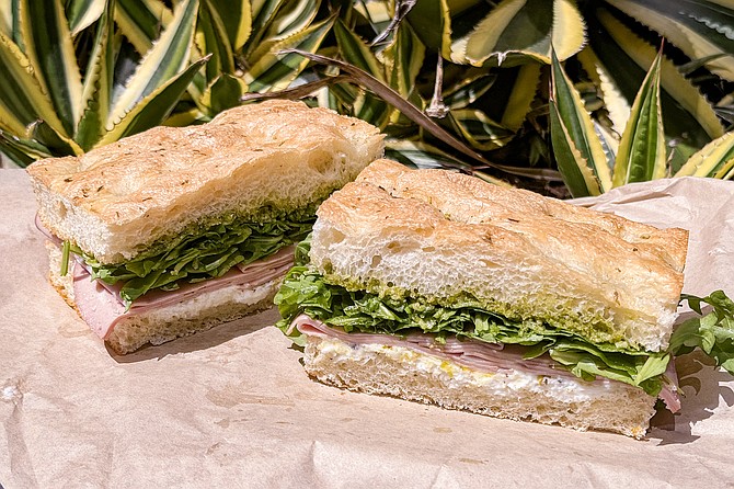 The "Firenze," given the Italian name for the city of Florence, where mortadella, stacciatella, and pistachio sandwiches are popular