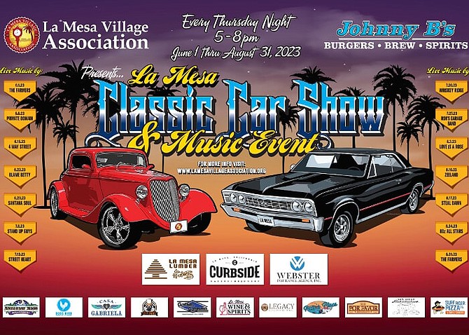 Stroll down La Mesa Blvd. to see beautiful classic cars, trucks, and vans and listen to live music every week from local bands