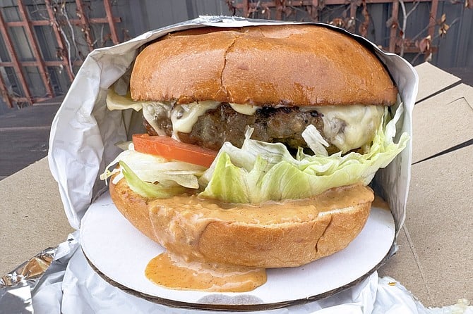 A big, messy, tasty burger... even before a big flavor injection