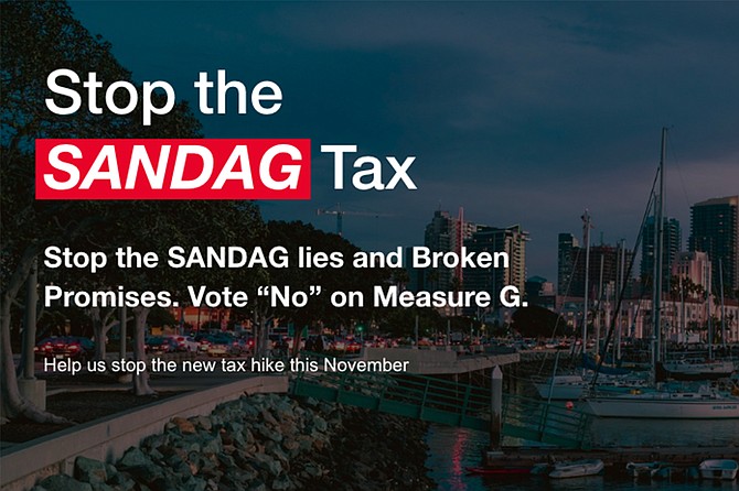 On August 24, the committee on the other side of the issue, calling itself Stop the SANDAG Tax — No on G, picked up $25,000 from the New Car Dealers Association PAC.