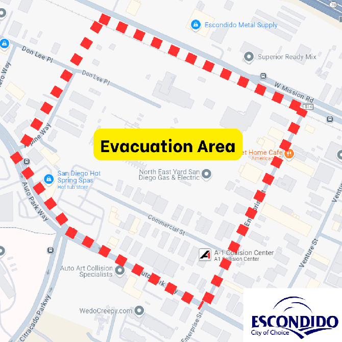 Lithium-ion battery fire at the SDG&E facility at 571 Enterprise Street caused school closures in Escondido.