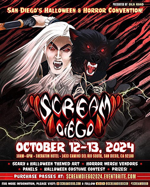 Celebrate everything spooky, gory, scary, and dark and the Scream Diego Halloween and Horror Convention.