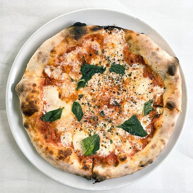 A Margherita pizza