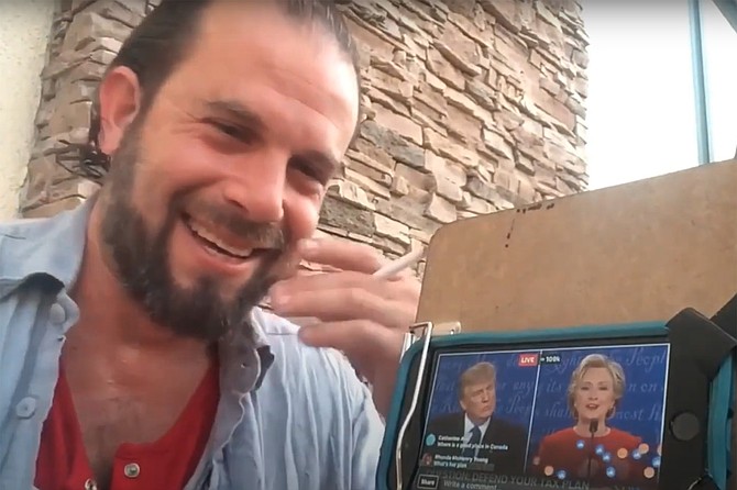 Frank Barish debating Trump and Clinton in 2016.