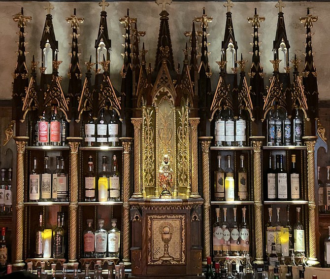 Behind the bar at Quixote.