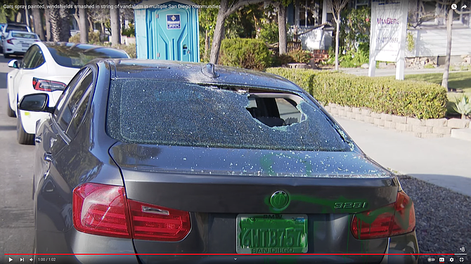 Shattered windows — the most common type of auto vandalism