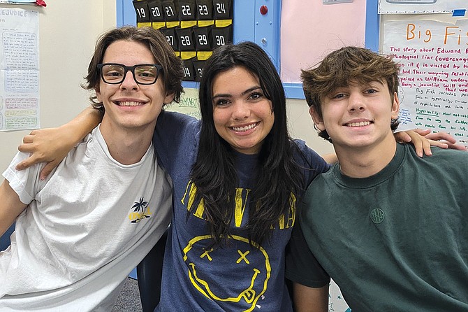 UCHS/University City High School seniors and AVID students: Caio Rocha, Xionna McCusker, David Berezhnyi