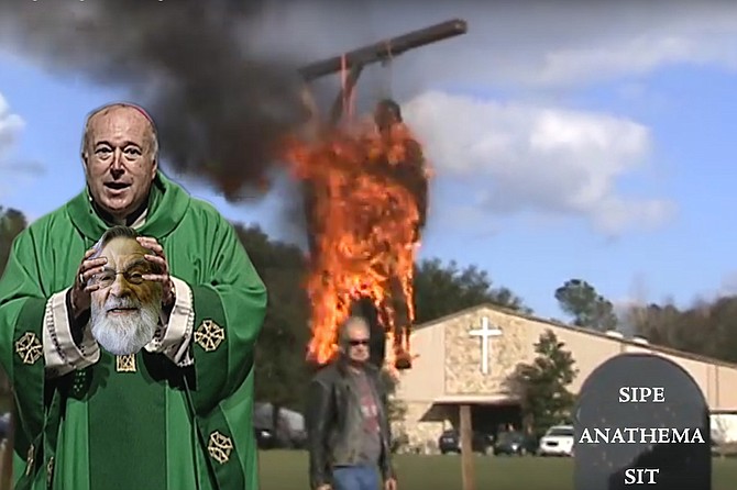 “Behold the face of a traitor!” cried Bishop McElroy as he gripped Sipe’s desiccated head and addressed a stunned congregation. “Sure, I sat on the damning information he gave me, but only because he delivered it in an underhanded fashion, via a process server posing as a donor, after I told him I was too busy to meet! So then what does he do? He posts it on his website, condemning me to a life of insignificance in this unintellectual, unimportant backwater nothing of a diocese!” He then instructed St. Lukewarm pastor Fr. Charles Chucklehead to mount the head above the church’s door, “where it can serve as both welcome to our friends and warning to our foes, as in the days of old.”