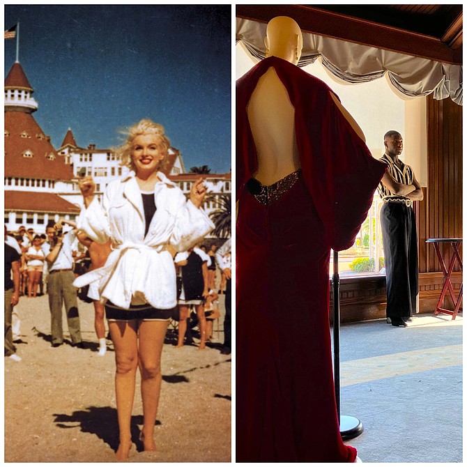Left: Marilyn Monroe outside the Del. Right: Tavis Kordell inside the Del.