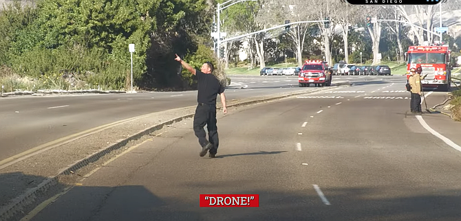 The drone's presence nearly led to the cancellation of the water drops.