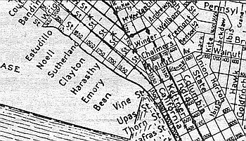 Harasthy Street on 1925 map