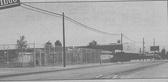 Looking eastward on Orange Avenue by Wilson Middle School. Achilles Drive ran perpendicular off Orange, at left-center in the photograph