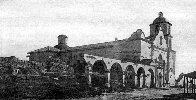Mission San Luis Rey. "She was never in Ramona! She was in San Diego and went out to San Luis Rey and traveled up to Hemet and Riverside, but she never came through here."