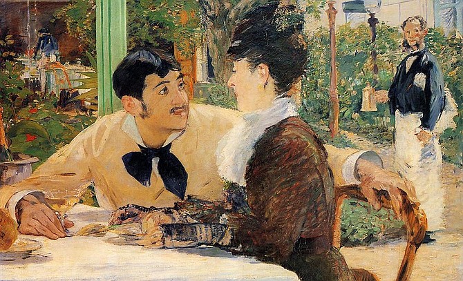 Detail from Manet's Chez le Pere Lathuille