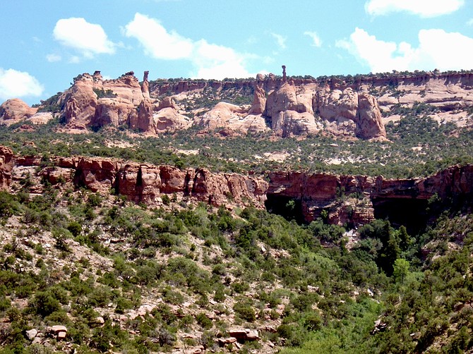Day 1 was all uphill
Zak at the ultimate loo
Sitting on the border fence
The fabled Kokopelli Trail
Day 6, the La Sal Hut
Heaps of hoodoos