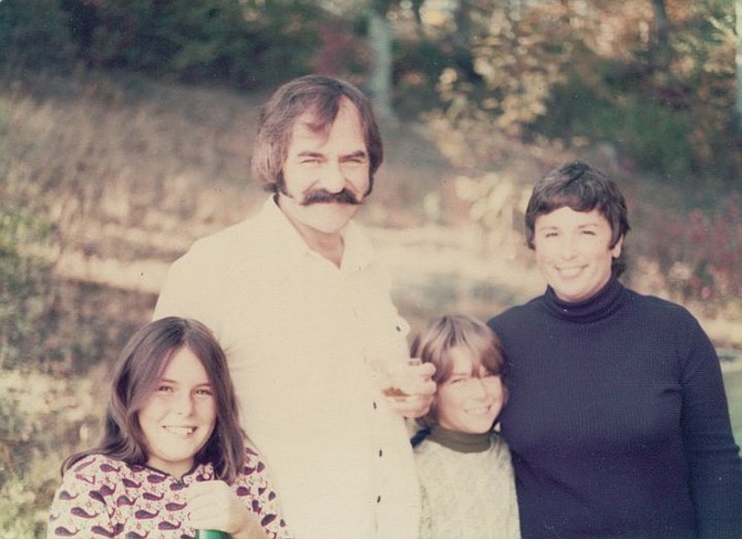 The Cheney family in their backyard.