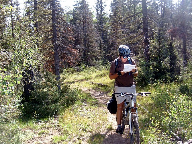 The author, hoping he will not have to double back along a single track.
