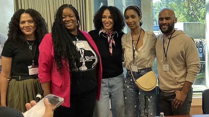 Tamela Julia Gordon, second from left, with other authors at the San Diego Writers Festival.