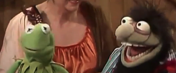 Crazy Harry is crazy; Kermit is concerned.