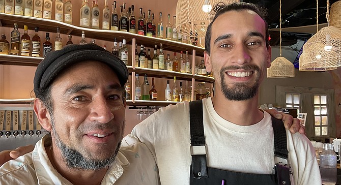 Pablo Campos with barman Isaak Guzman Pallan at Kokopelli.