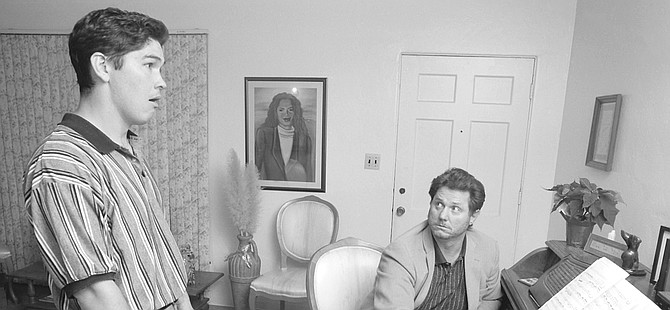 Grimm (left) as singing student