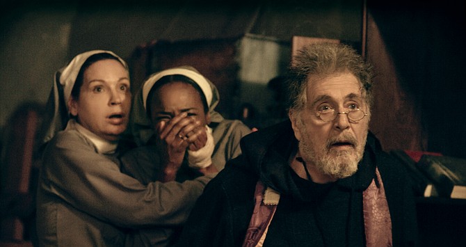 Meadow Williams, Courtney Rae Allen, and Al Pacino in Exorcist Rebuild #6479.