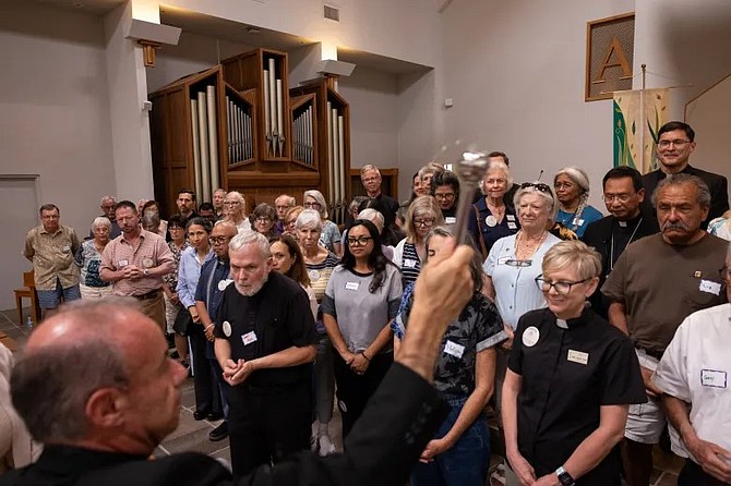 Diocesan blessing of volunteers before accompaniment.