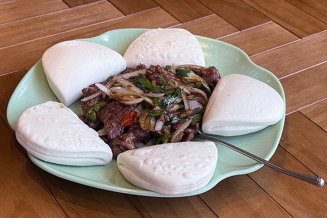 Mongolian beef with bao buns at Joyee's Dumpling House