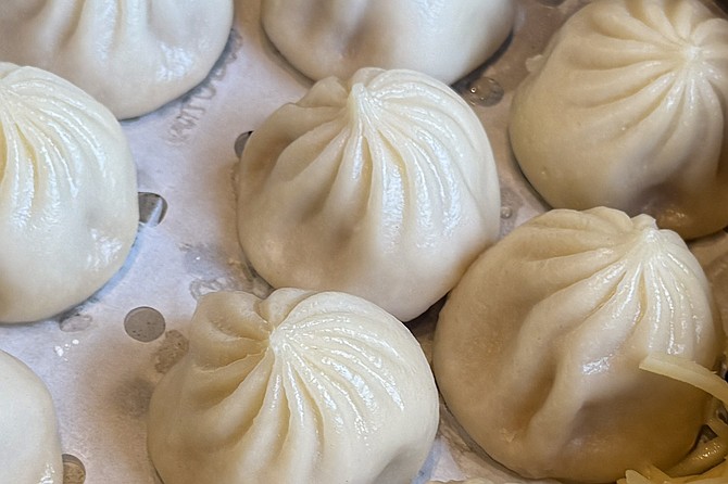 Pork soup dumplings—xiao long bao—from Joyee's Dumpling house