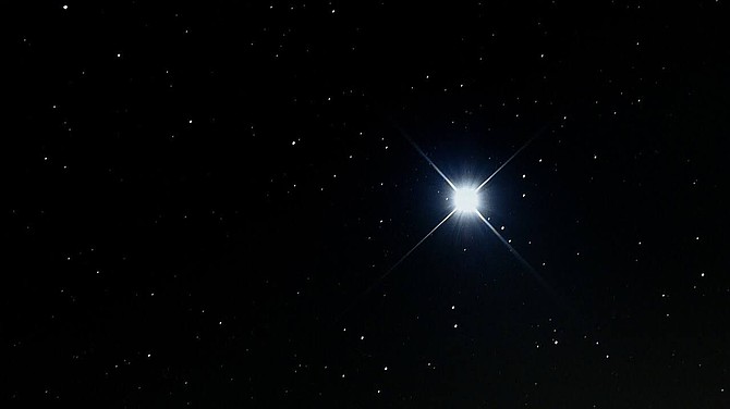 Sirius, the brightest star in the night sky.