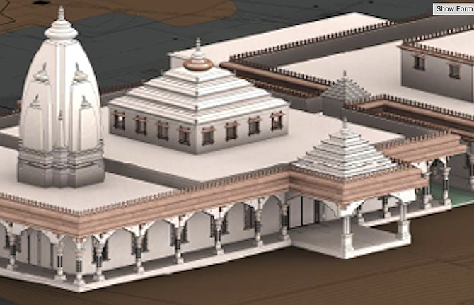 Part of the proposed Escondido temple front