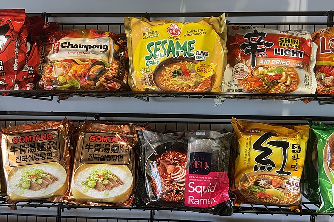 A small fraction of the instant noodle options at self-serve eatery, Ramen Station