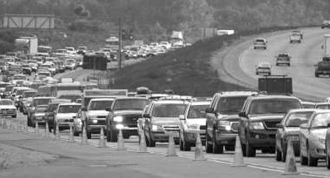 "I never get out of second gear until I get to Rancho Bernardo," she says. "I start in San Marcos on the 78, but I usually take the shortcuts, and I don't get on the 15 until I get to Felicita."