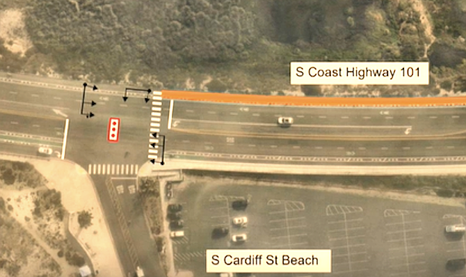 One option – signal at the seaside parking lot because of all the traffic making left turns in and out of the lot.