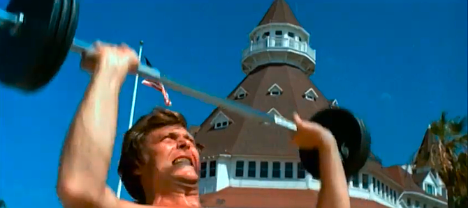 Still from 1973's Wicked, Wicked with the Hotel Del in the background.
