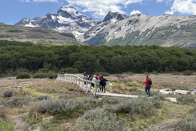 Boardwalk across the peat bog on the hike to Esmeralda