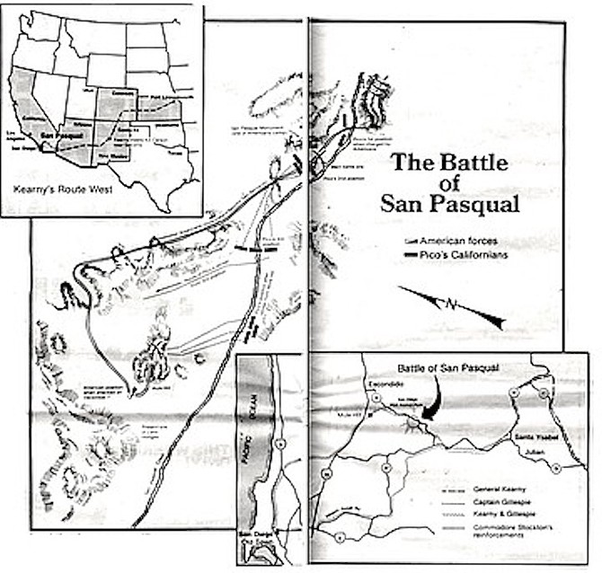 The march to California was a nightmare. Battle map by eyewitness Lieutenant William Emory