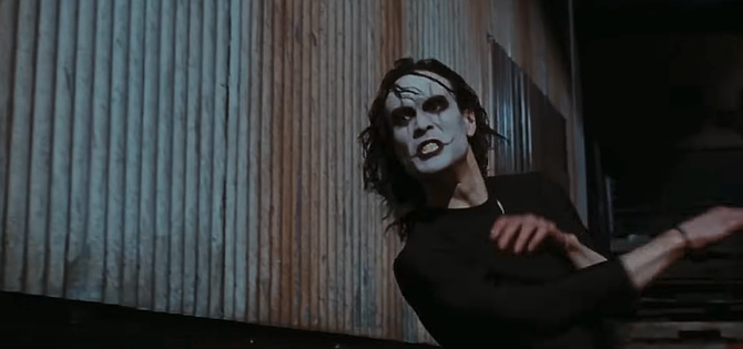 "You wanna know how I got these scars?" (Still from The Crow.)