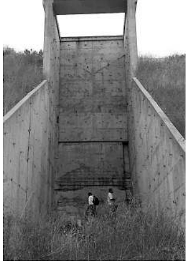 Atlas/Centaur rocket test pads (note size of two men for scale).